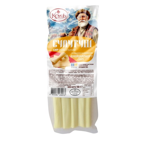 Сир Сулугуні 30 % жиру соломка зі смаком та ароматом швейцарського сиру 100 г