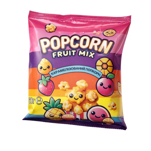 Попкорн карамелізований фруктовий мікс Boomza 60 г