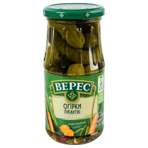 Огірки мариновані Пікантні с/б Верес 435 г