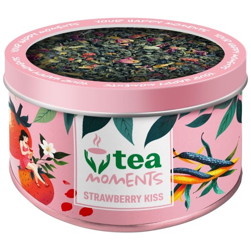 Зелений листовий чай Полуничний поцілунок Tea Moments 30 г