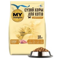 Мій чемпіон Повнораціонний сухий корм для котів з куркою та розторопшою 10 кг