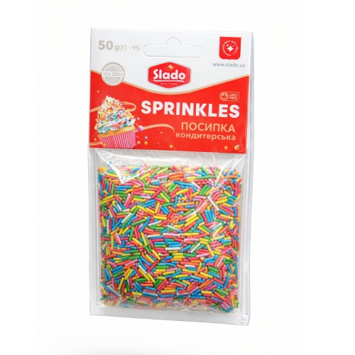 Посипка кондитерська мікс палички цукрові кольорові Slado 50 г
