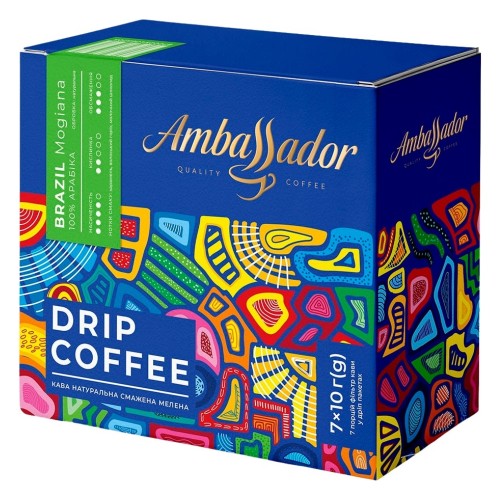 Кава в дріпах Ambassador Brazil 7 пакетів по 10 г