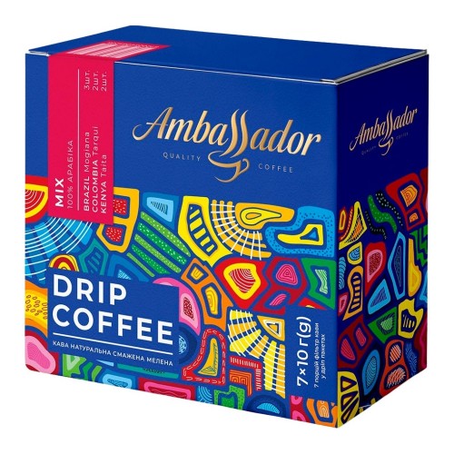 Кава в дріпах Ambassador Mix 7 пакетів по 10 г