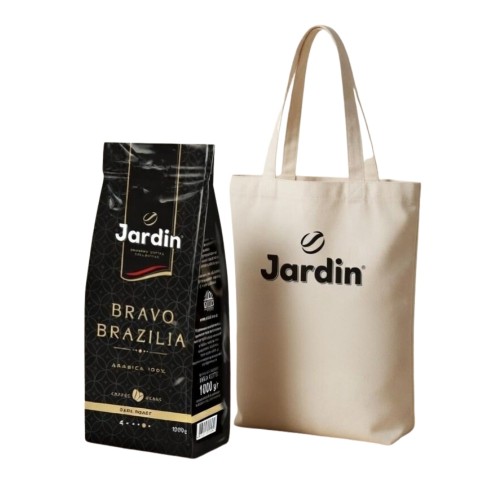 Кава в зернах Bravo Brazilia Jardin 1 кг з сумкою