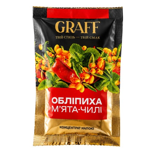 Концентрат чайного напою фруктовий Обліпиха-М'ята-Чилі Graff 40 мл Концентрат чайного напою фруктовий Обліпиха-М'ята-Чилі Graff 40 мл
