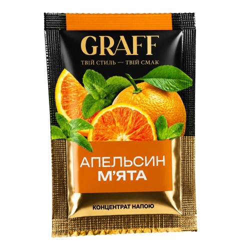 Концентрат чайного напою фруктовий Апельсин-м'ята Graff 40 мл Концентрат чайного напою фруктовий Апельсин-м'ята Graff 40 мл