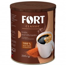 Кофе натуральный растворимый ж\б, 200 г ТМ «Fort»