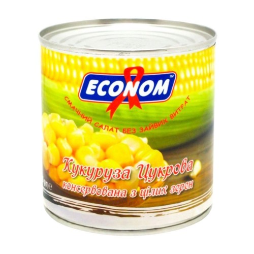 Кукурудза цукрова консервована ж/б в/с Econom 340 г