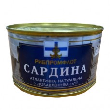 Консервы рыбные "Сардина атлантическая натуральная с добавлением растительного масла", ж/б №5, ТМ Рыбпромфлот, 230 г