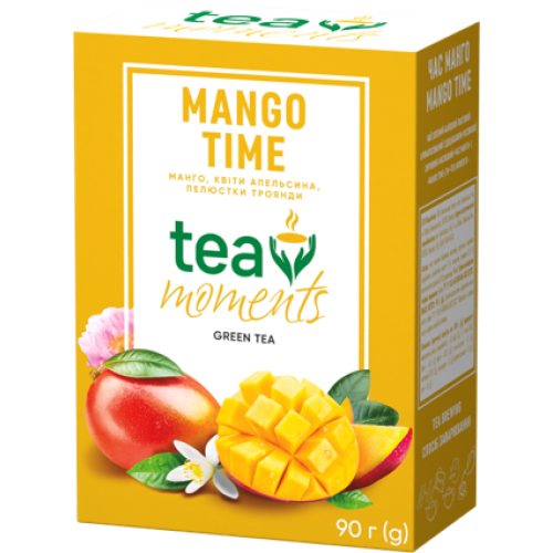 Чай зелений листовий зі смаком манго Mango Time Tea Moments 90 г