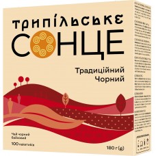 Чай черный 100 пакетиков Традиционный Трипільське Сонце 180 г